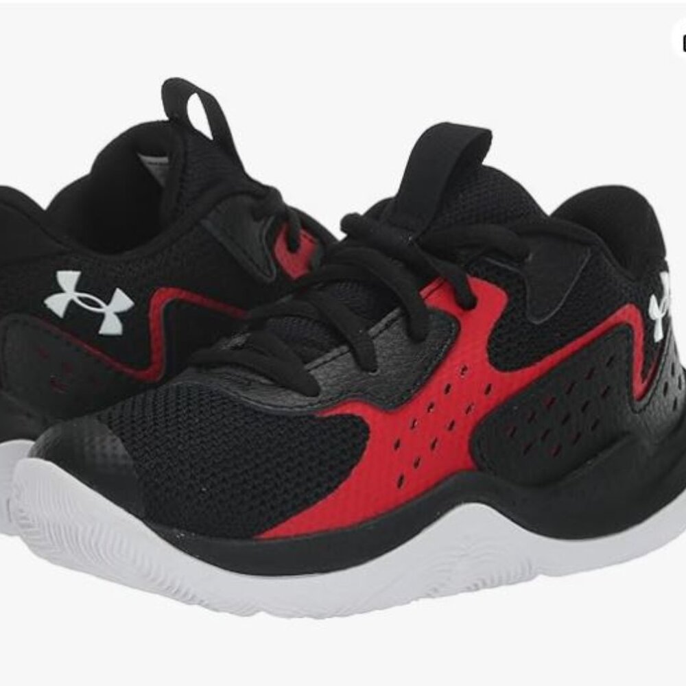 Under Armour Pre School Jet '23 Basketball Shoe,Black/Red/White, size 1